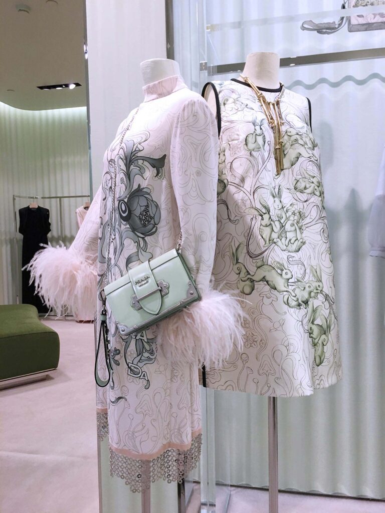 prada womens luxury collection displayed instore